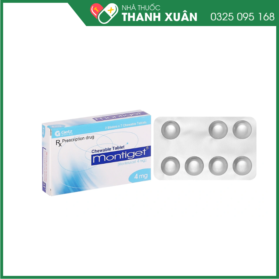 Montiget 4mg phòng và điều trị hen suyễn mạn tính
